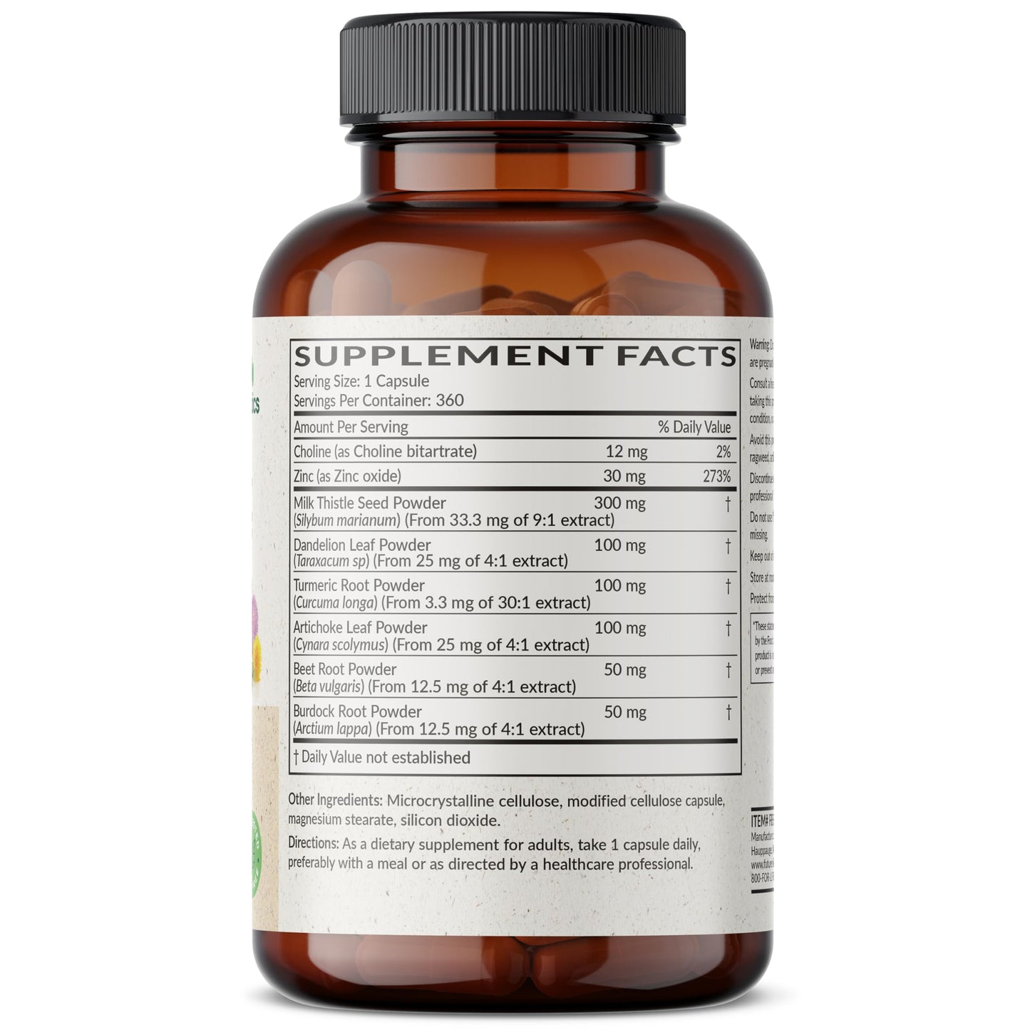 Futurebiotics Liver Detox Advanced Detox & Cleanse Formula Supports Healthy Liver Function with Milk Thistle, Dandelion Extract, Turmeric, Artichoke Leaf, & More, Non-GMO, 60 Vegetarian Capsules