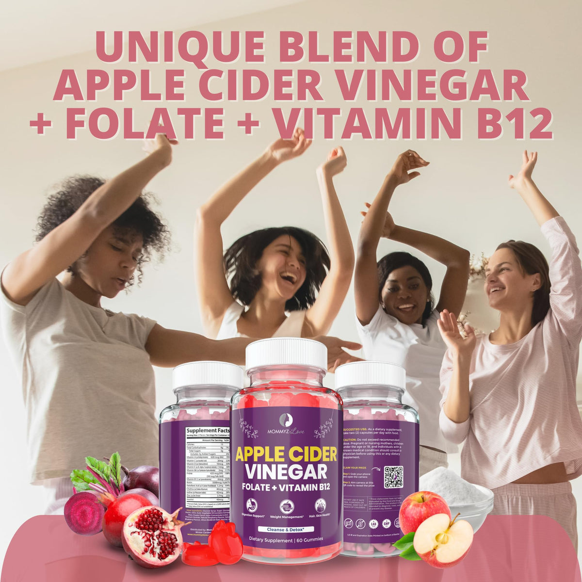 Probiotics for Vaginal Probiotics for Vaginal Odor Control, Balanced PH Levels Plus Apple Cider Vinegar Gummies