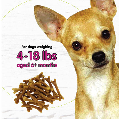 Fido Belly Bones for Dogs, Mini - 21 Count - Yogurt-Flavor Dental Treats for Small Dogs - Plaque & Tartar Control for Fresh Breath - Digestive Support - Made in USA