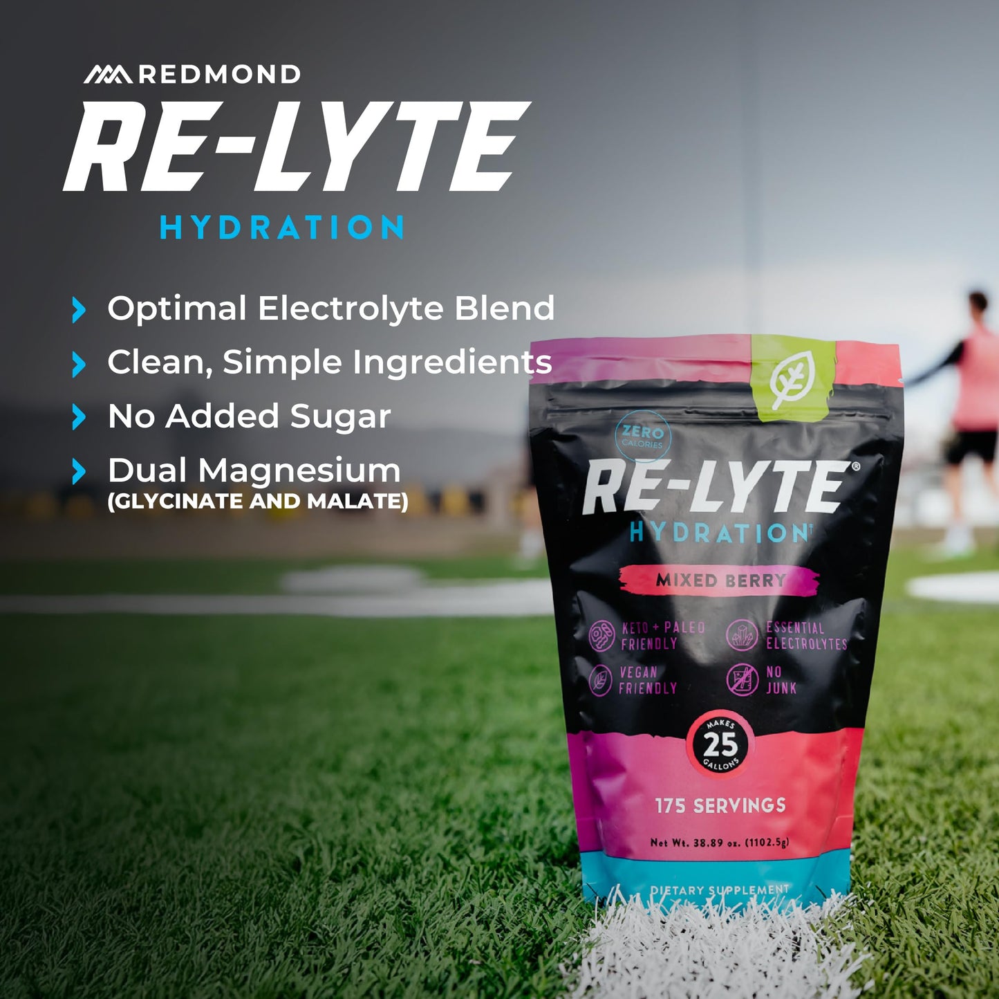 Re-Lyte Hydration Electrolyte Powder Bulk Pouch 175 Servings/Watermelon Lime