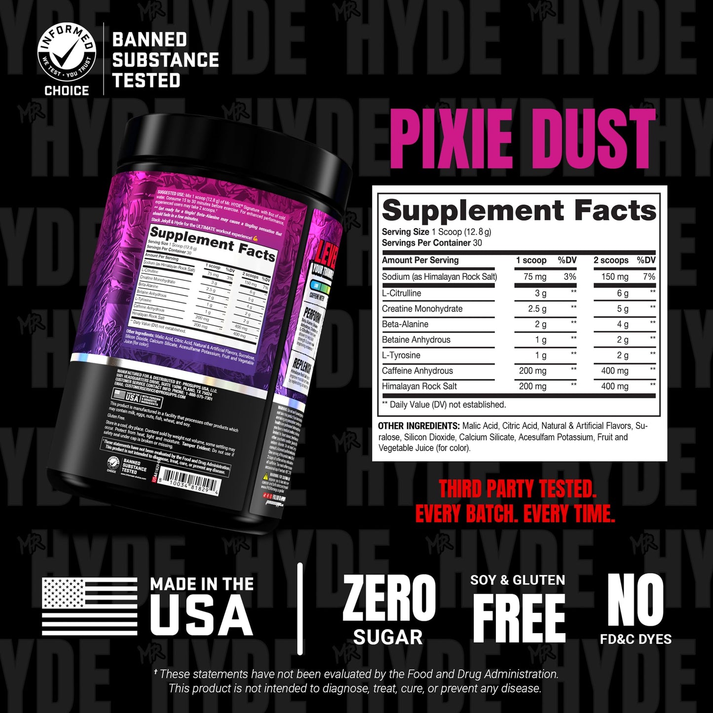 ProSupps Mr. Hyde Signature Pre Workout Powder with Creatine, Beta Alanine & Caffeine - Performance, Energy & Endurance - Clean Fitness & Gym Supplements for Men & Women (Blue Razz, 30 Servings)
