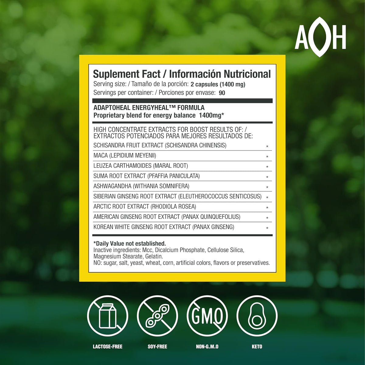 ADAPTOHEAL Energyheal Daily Energy Ashwagandha, Rhodiola (180 Caps)