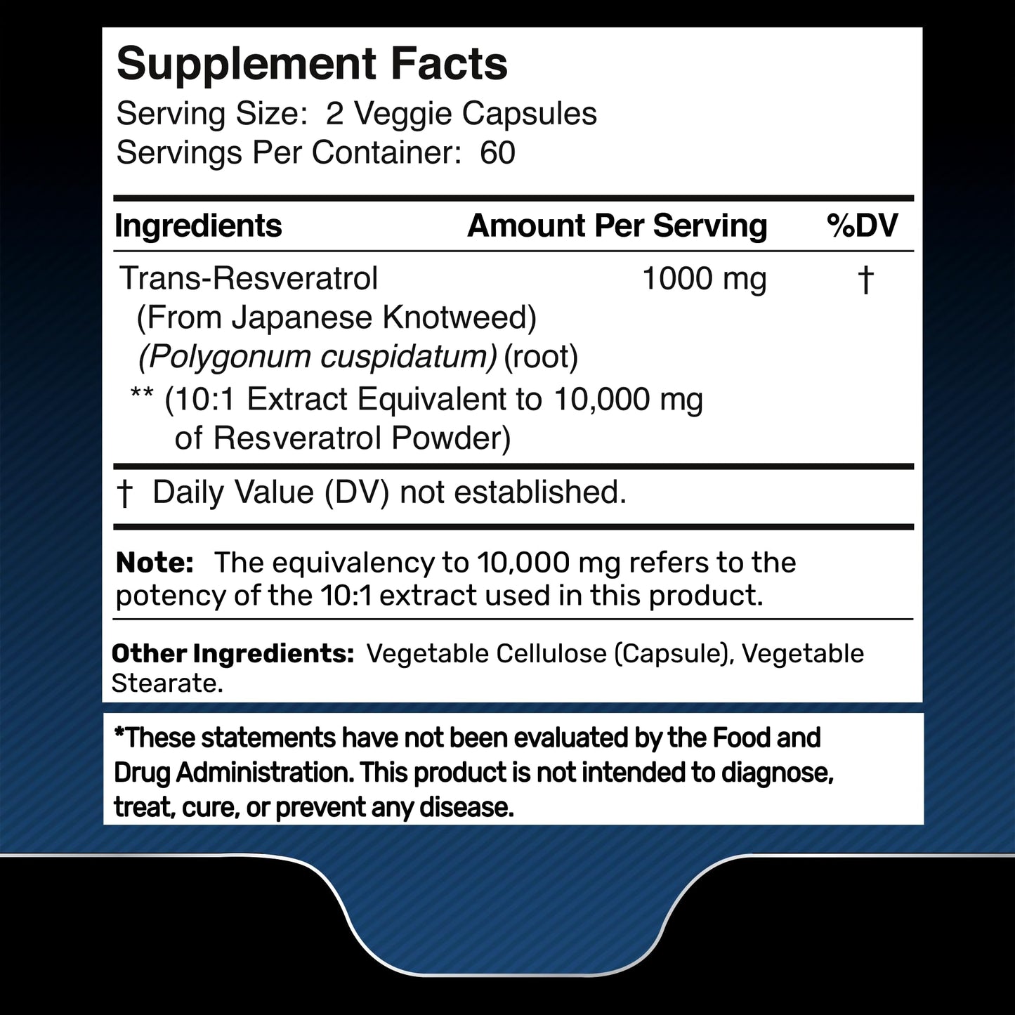 WELLNESS LABSRX Resveratrol Supplement 1000mg, 120 Capsules (60 Days Supply), Ultra-Strength High Purity Trans-Resveratrol for Healthy Aging, Anti-Aging and Heart Health Support - Vegan, Keto
