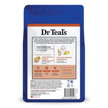 Dr Teal's Pure Epsom Salt Soak, Soothe & Comfort with Oat Milk & Argan Oil, 3 lbs
