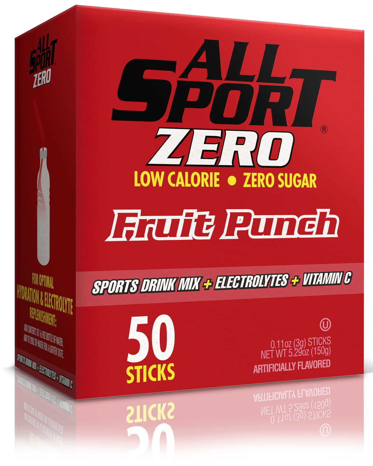 All Sport Zero Powder Sticks, Sugar Free, Strawberry Banana, 50 Count