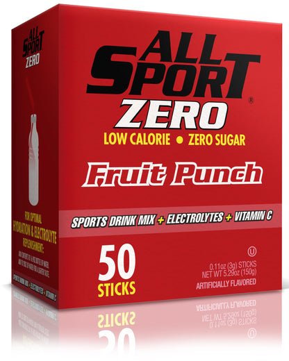 All Sport Zero Powder Sticks, Sugar Free, Strawberry Banana, 50 Count