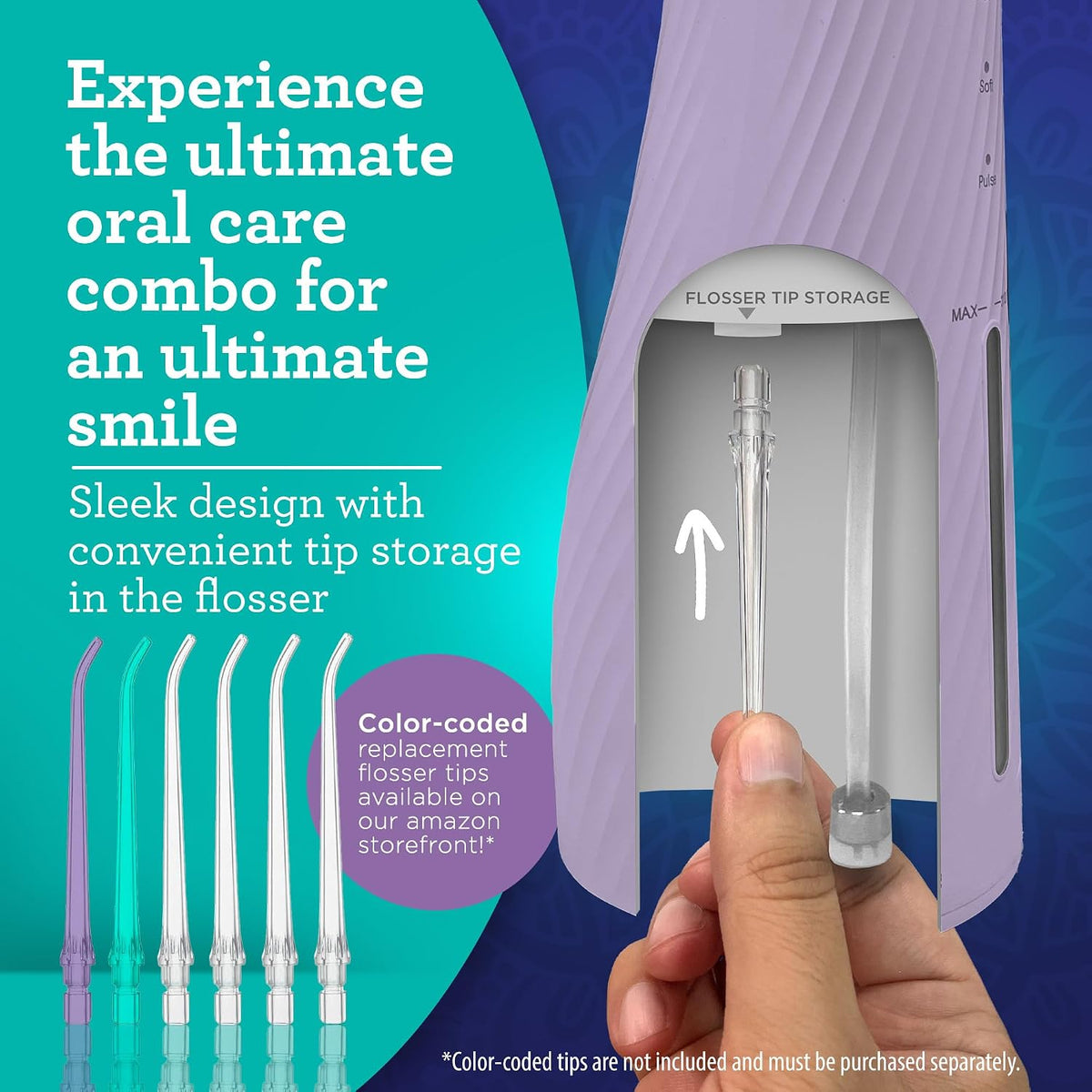 GuruNanda Electric Toothbrush & Water Flosser, 4 Toothbrush Heads, 4 Tips