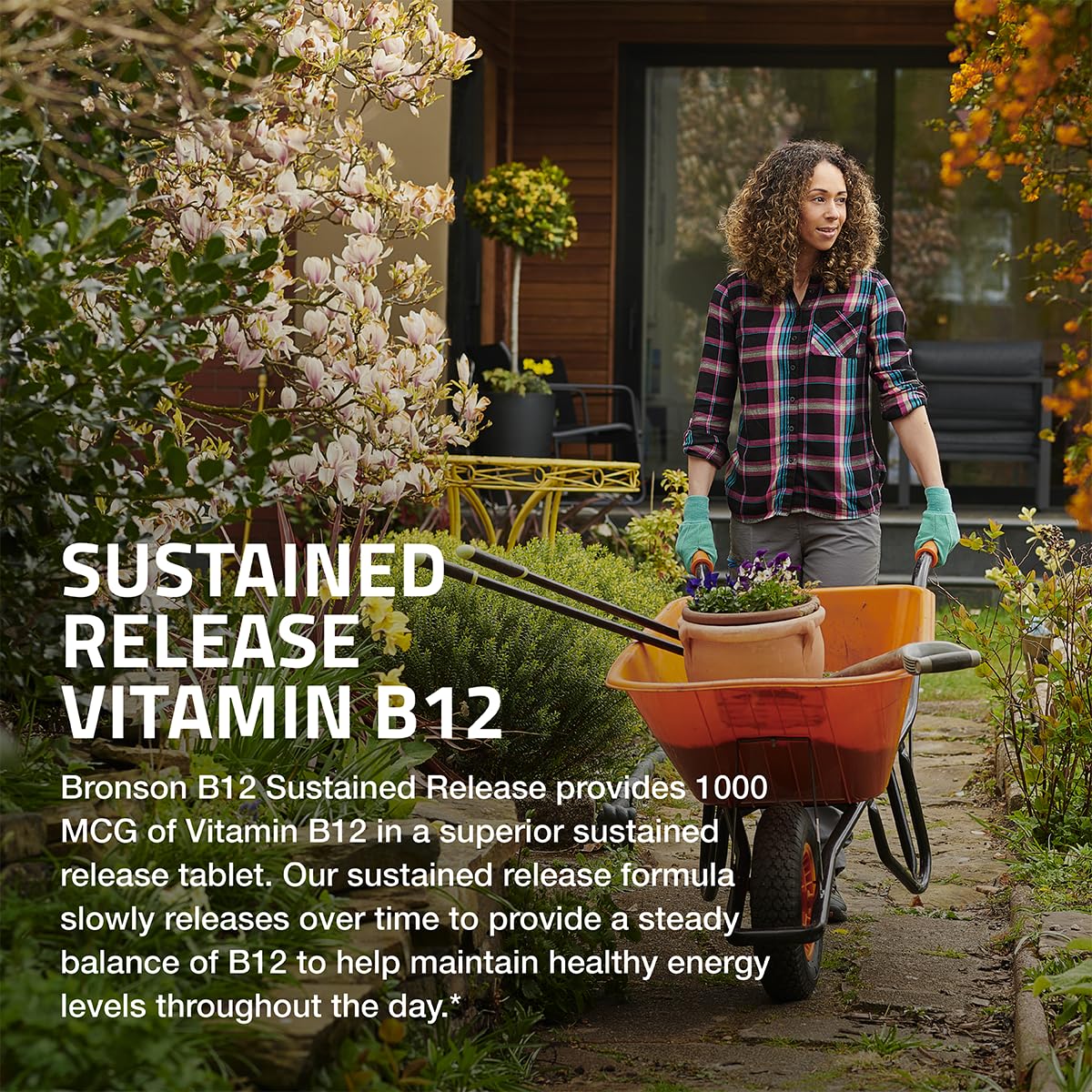 Bronson Vitamin B12 1000 mcg Sustained Release Premium Non GMO Tablets Supports Nervous System, Healthy Brain Function and Energy Production, 100 Count