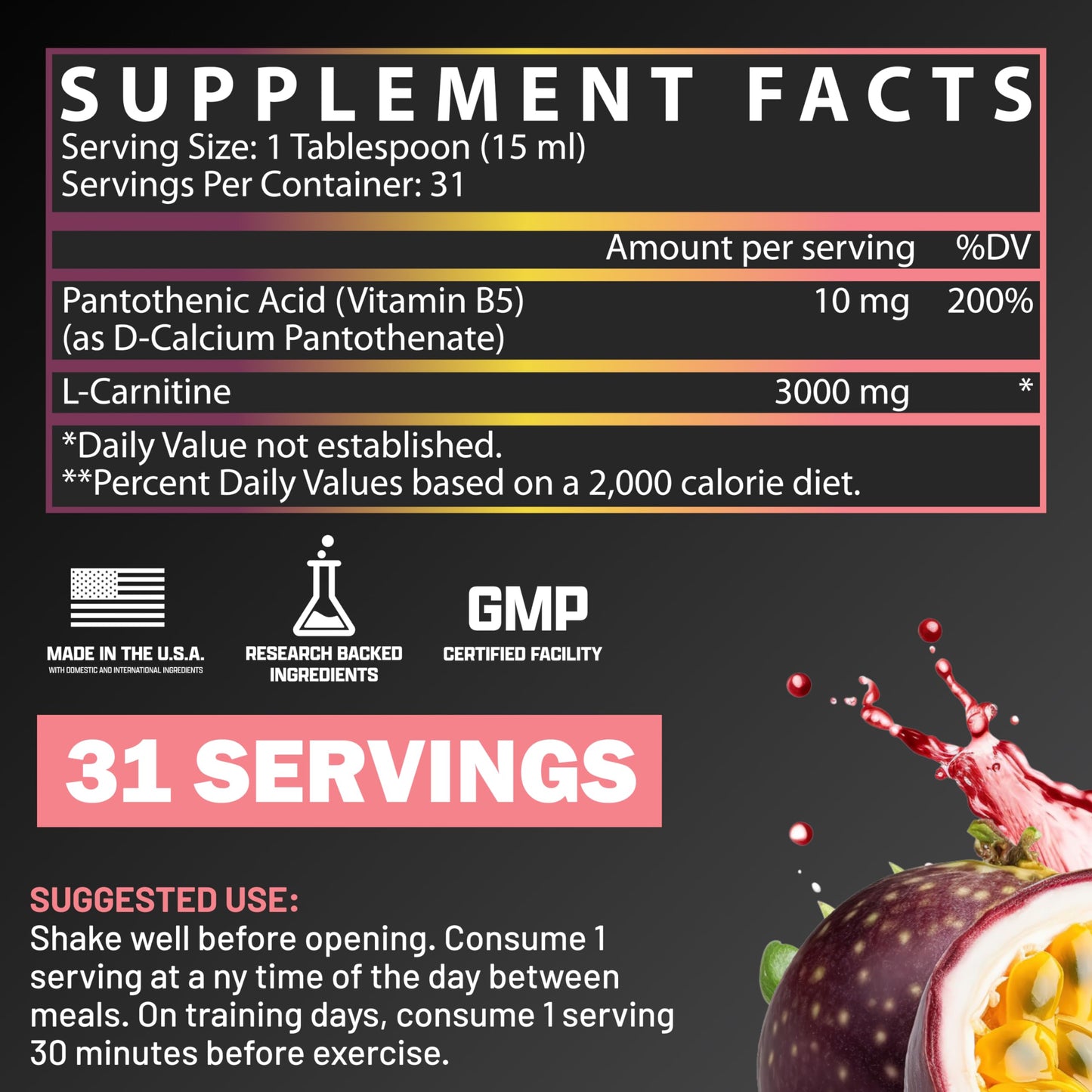 Nutrex Research L Carnitine 3000 - Clinically Dosed L-Carnitine Liquid for Energy, Metabolism & Muscle Recovery - Delicious Strawberry Watermelon - No Sugar, No Carbs, No Stimulants - 31 Servings