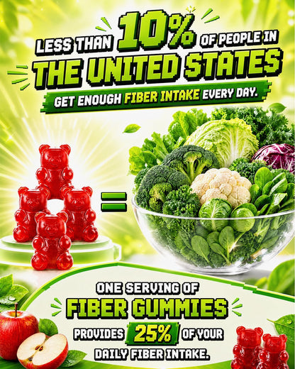 Probiotic Fiber Gummies, Fiber Supplement with 5 Billion CFU Probiotics for Women, Probiotic Gummies with Inulin, Soluble Fiber, ACV & Vitamins, Digestive Health Supplement for Adults, 60 Gummies