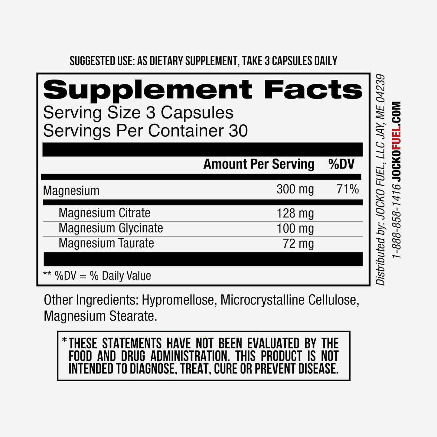 Jocko Fuel Magnesium Complex Supplement - Magnesium Glycinate, Citrate, & Taurate Capsules Dietary Supplement for Muscle Recovery & Relaxation, Heart, Nerve, Bone Support, & Sleep 30-Day Supply