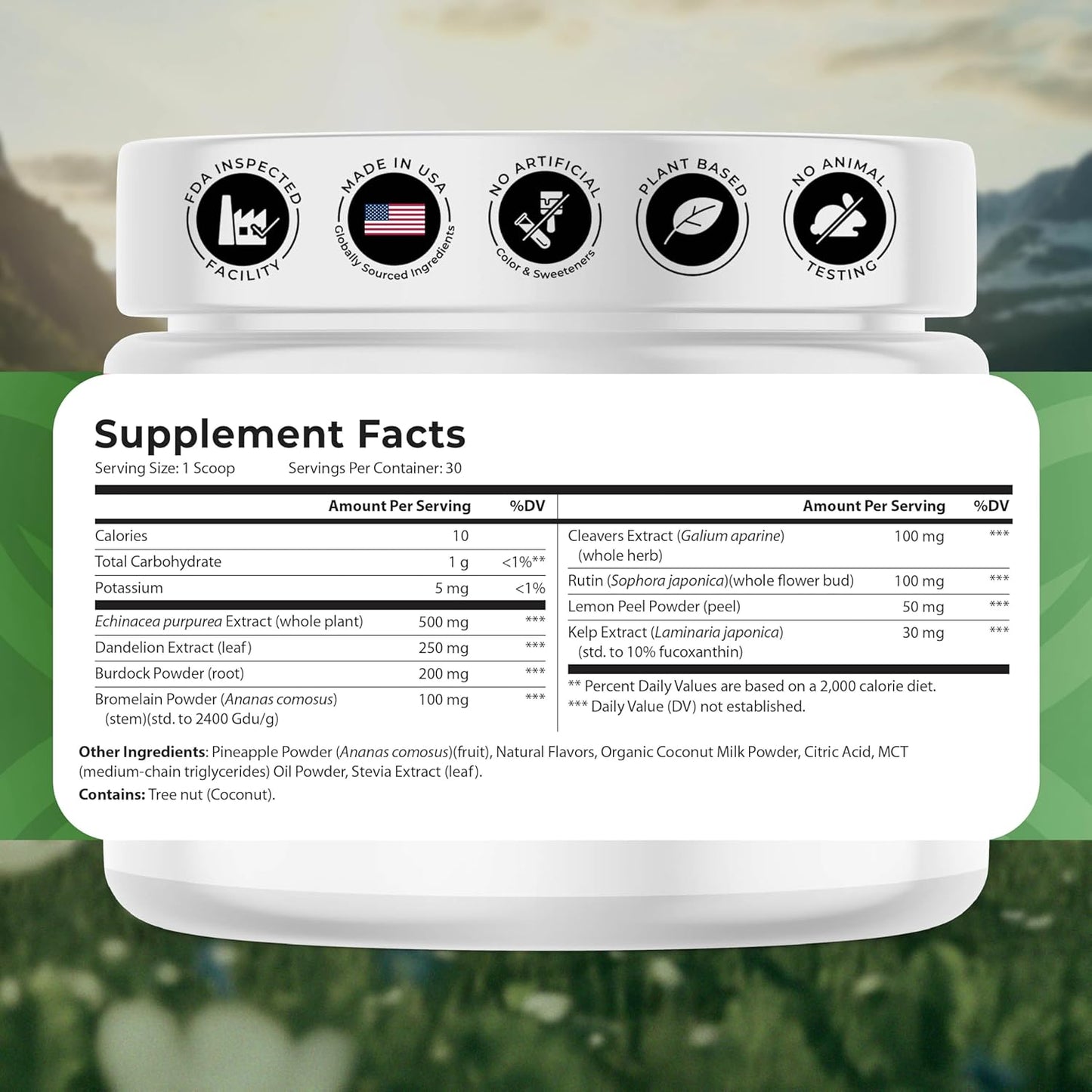 Lymph Go - Lymphatic Drainage Supplement for Women & Men - Lymph System Support - with with Bromelain, Echinacea, Burdock Root, Dandelion, Rutin, Kelp & More - 4.06 Oz - 30 Servings - Tropical Flavor
