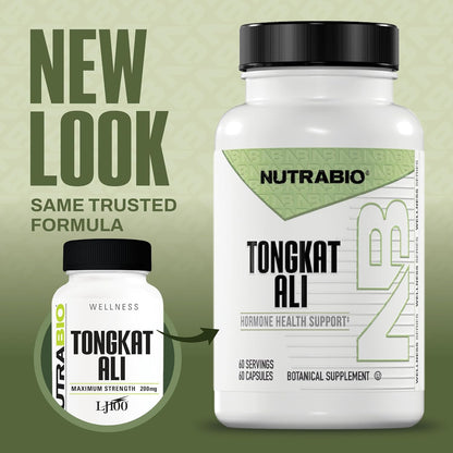 NutraBio Tongkat Ali Longjack 100 Supplement - Natural Support for Muscle Mass, Strength, Performance- Longjack Tongkat Ali for Men- 200mg per Capsule, 60 Servings