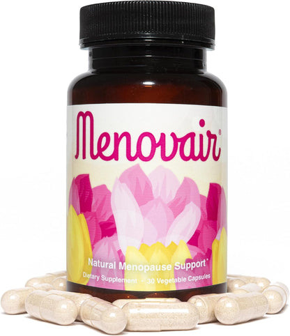 Menovair Natural Menopause Support Supplement for Women, Vegan, Gluten-Free | Helps Ease Hot Flashes, Night Sweats, and Mood Swings While Promoting Restful, Uninterrupted Sleep, 30-Day Supply