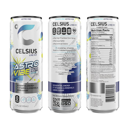 CELSIUS RETRO VIBE Sparkling Sherbet Slush, Sugar Free Energy Drink, 12 Fl Oz (Pack of 12)