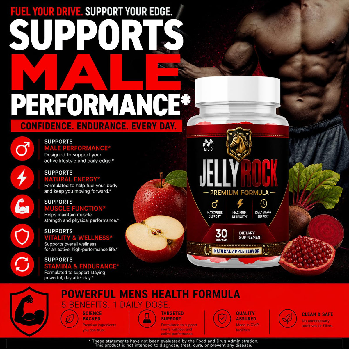 Jelly Rock Gummies for Men, JellyRock Male Supplement 2-Pack, 120 Gummies