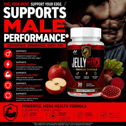 Jelly Rock Gummies for Men, JellyRock Male Supplement 2-Pack, 120 Gummies