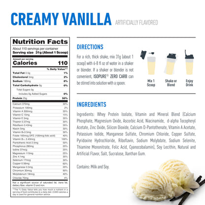 Isopure Zero Carb 100% Pure Whey Isolate Protein Powder, Gluten Free, With Vitamins, Cookies & Cream, 25g Protein Per Serving, 1 Lb, 15 Servings (Packaging May Vary)