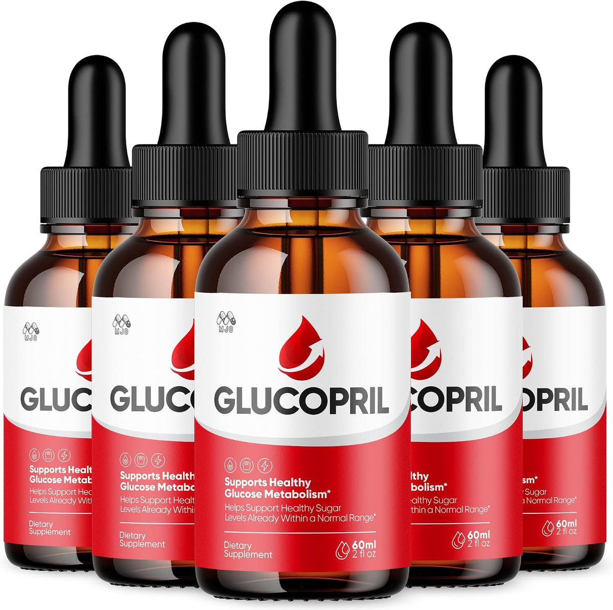 Glucopril Drops, Advanced Formula Blood Health Support 5-Pack, 150 Servings