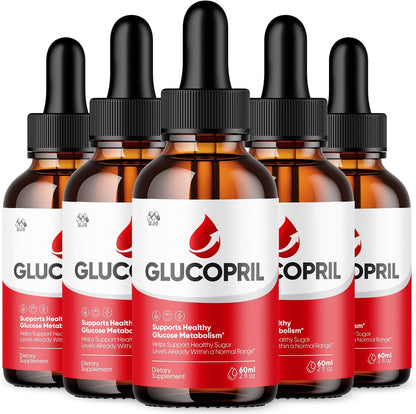 Glucopril Drops, Advanced Formula Blood Health Support 5-Pack, 150 Servings