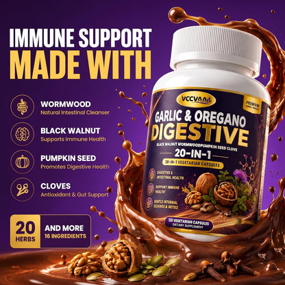 Parasite Cleanse for Humans with Wormwood, Black Walnut & Clove, Advanced Herbal Gut Cleanse Formula, Supports Healthy Digestion, Intestinal Balance & Microbiome Health, 120 Veggie Capsules