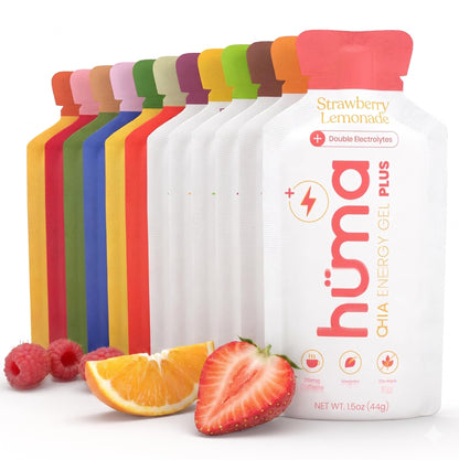 Huma Plus - Chia Energy Gel, Variety, 12 Gels