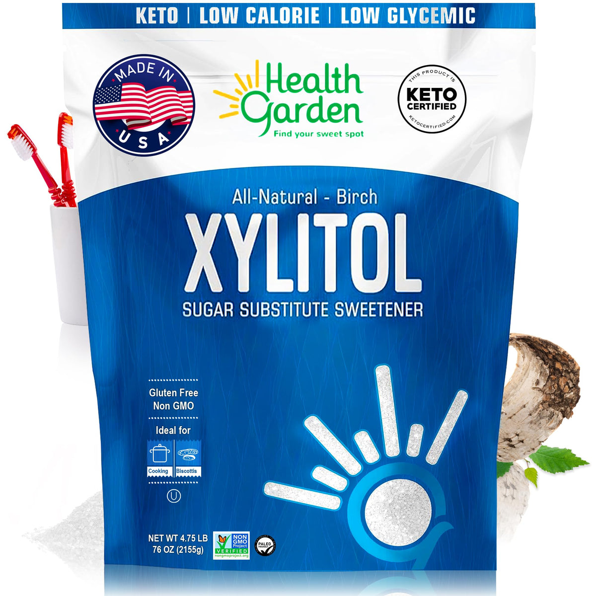 Health Garden Birch Xylitol Sweetener - Xylitol Sugar Substitute - 15 oz
