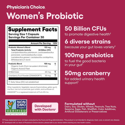 Physician's CHOICE Women’s Starter Bundle: Women’s Probiotic 30ct + Digestive Enzymes 60ct