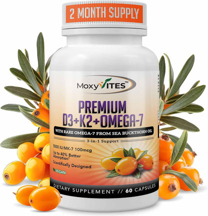 MoxyVites Liposomal Vitamin C with Organic Berries + Vitamin D3 K2 with Omega-7 Sea Buckthorn Oil – Immune Support, Antioxidant Protection, Bone & Heart Wellness – Premium Daily Wellness Pack