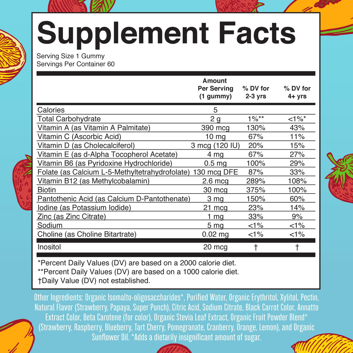 Kids Vitamins by MaryRuth's | Sugar Free | 2 Month Supply | Kids Multivitamin Gummies
