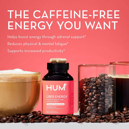 HUM Uber Energy Adaptogen & B Vitamin Supplement, 60 Count