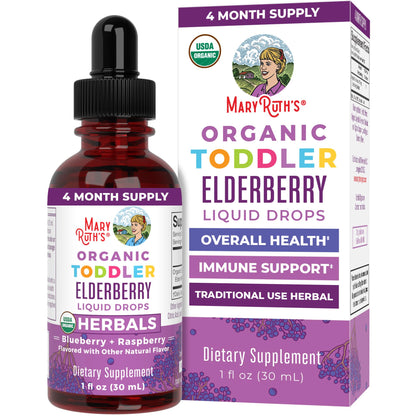 MARYRUTH'S Elderberry Liquid Drops for Adults & Kids | Immune Support | Antioxidant | 150mg Elderberry Extract | USDA Organic | CLP Purity Award | Sugar Free | Vegan | Non-GMO | Gluten Free | 1 oz