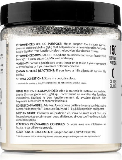 NAKED Colostrum Powder – 100% Grass-Fed Bovine Colostrum Supplement from US Farms | Tested at 20%+ IgG | Gut Health, Immunity, Recovery & Skin Support - 150 Servings
