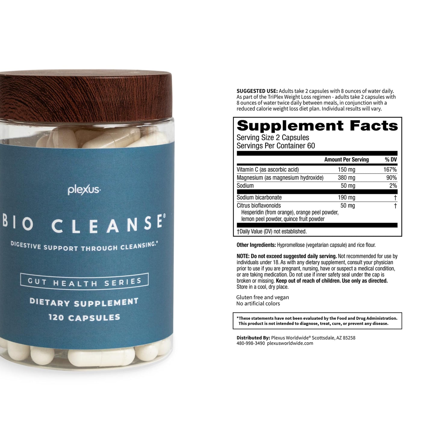 Plexus® Bio Cleanse® 180 ct. | Daily gut health supplement with magnesium to support cleansing, regularity, and vitamin C for immune and antioxidant support