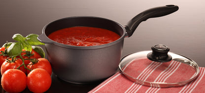 Swiss Diamond 8 Inch, 3.2 Quart Saucepan HD Nonstick Diamond Coated Aluminum Sauce