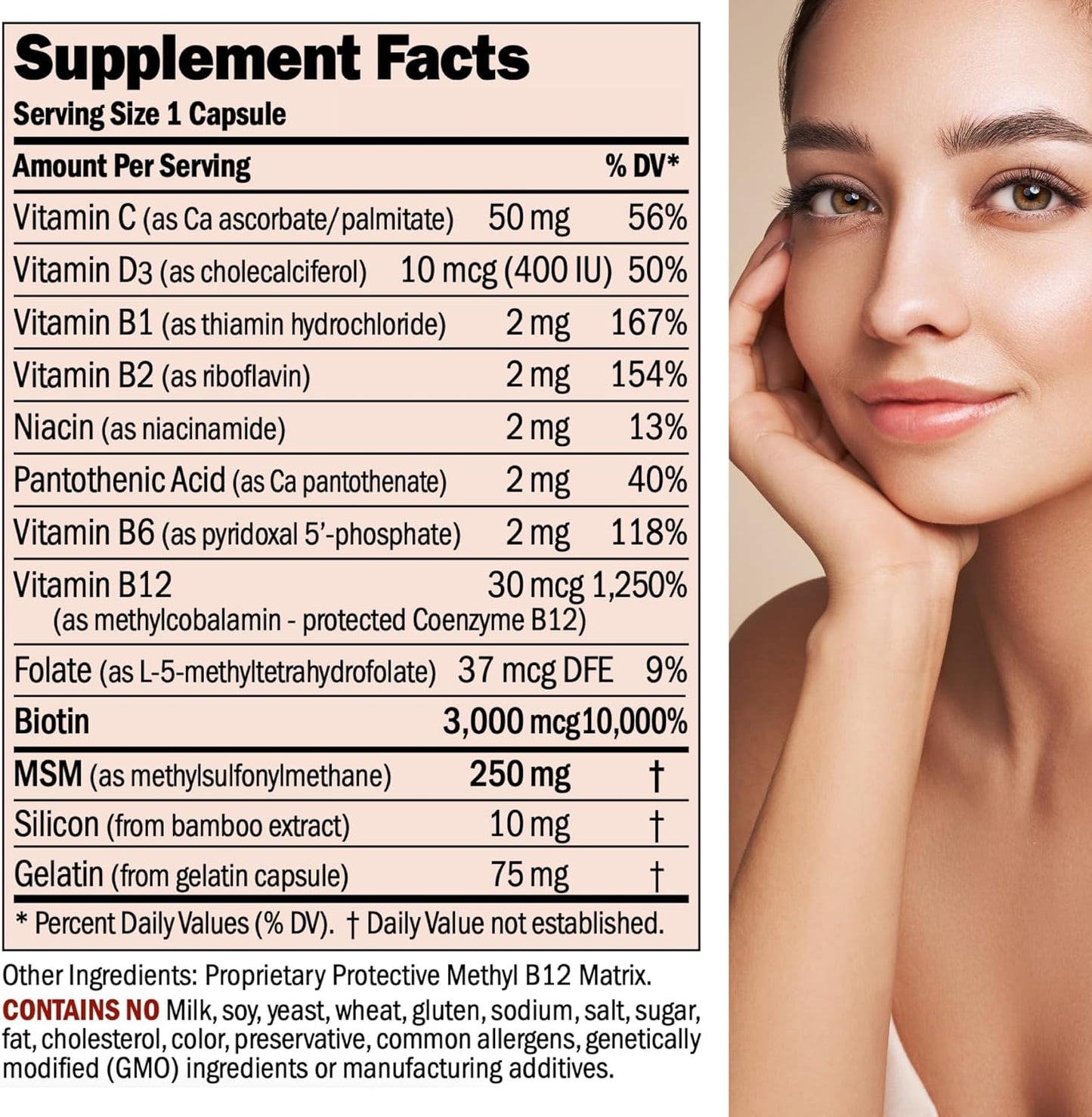 Andrew Lessman ProCaps Healthy Hair, Skin & Nails 60 Capsules | Biotin, Marine Collagen Peptides, MSM & Silica to support Keratin, Collagen and healthy connective tissue.