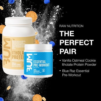 RAW Whey Isolate Protein Powder & Essential Pre-Workout Powder Bundle (Vanilla Oatmeal