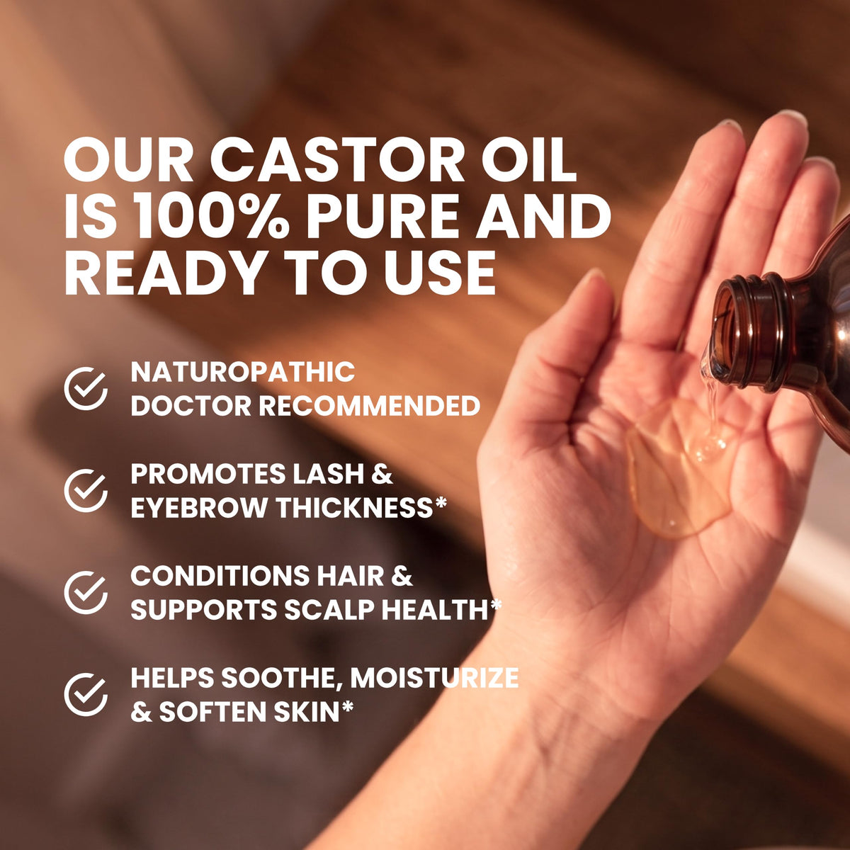 Organic Castor Oil Roll On - Extra Virgin, Unrefined & Hexane-free (3oz)
