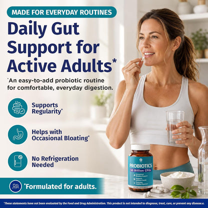 1 Body Probiotic 60 Billion with Prebiotics & Enzymes, 60 Vegan Caps