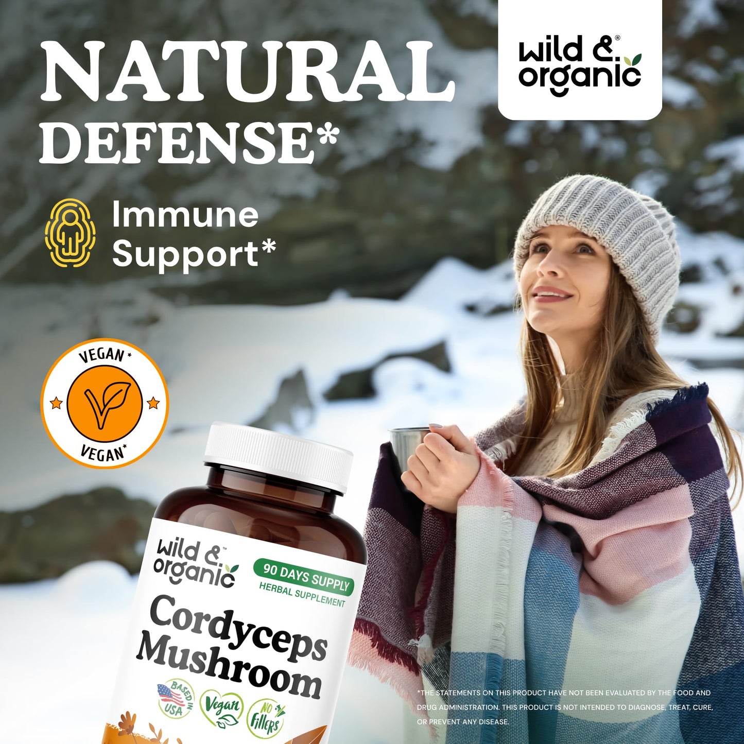 Wild & Organic Cordyceps Mushroom Tincture - Energy & Immune Support - Cordyceps Sinensis Extract Supplement - Liquid Mushroom Drops - Add to Tea & Mix with Powder - Sugar & Alcohol-Free - 4 fl oz