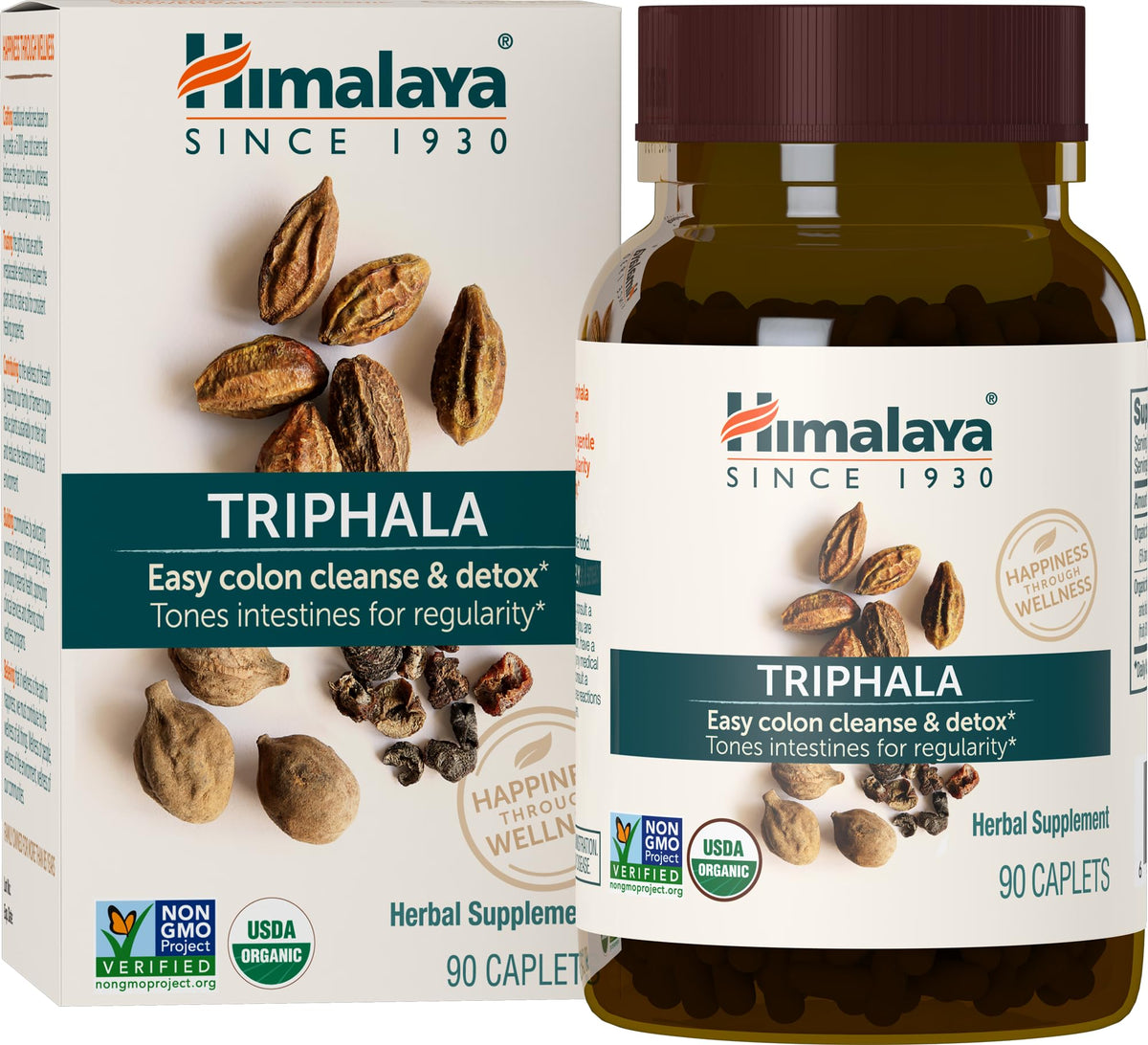 Himalaya USDA Organic Triphala Capsules, Colon Cleanse, 688 mg, 60 Caplets