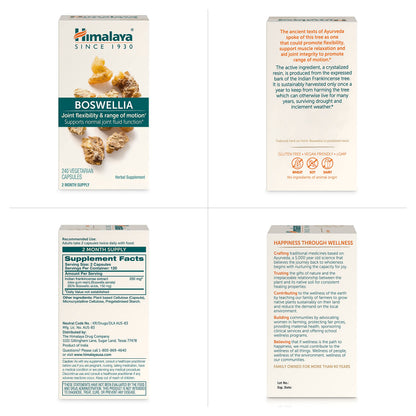 Himalaya Boswellia Extract Supplement for Joint Health, 250 mg,120 Capsules