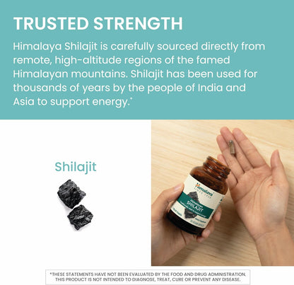 Himalaya Shilajit - Herbal Energy Supplements with Fulvic Acid and Trace Minerals, from Shilajit Resin, Vegan, Non-GMO, Gluten Free, 250 mg, 60 Capsules