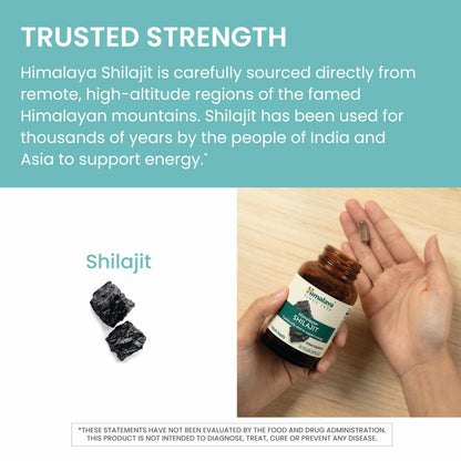 Himalaya Shilajit - Herbal Energy Supplements with Fulvic Acid and Trace Minerals, from Shilajit Resin, Vegan, Non-GMO, Gluten Free, 250 mg, 60 Capsules
