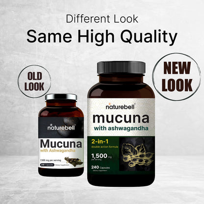 2 Pack NatureBell Mucuna Pruriens Capsules, 1500mg Per Serving, Made with Mucuna