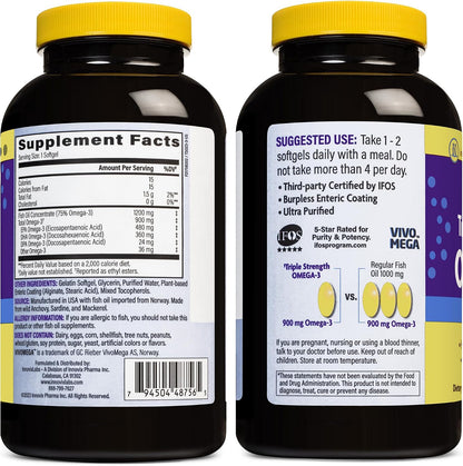 InnovixLabs Vitamin K2 & Triple Omega Bundle Full Spectrum Vitamin K2 (90 Softgels) Triple Strength Omega-3 Fish Oil (200 Softgels). Supports Healthy Bones, Arteries and Joints. *