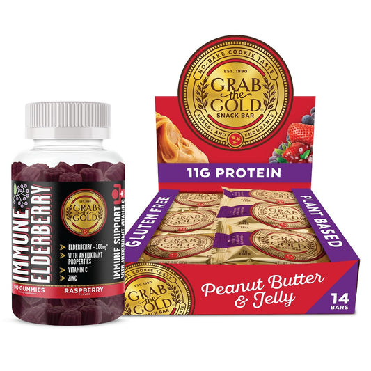 Grab The Gold PB&J Protein Bars & Immune Gummies Bundle