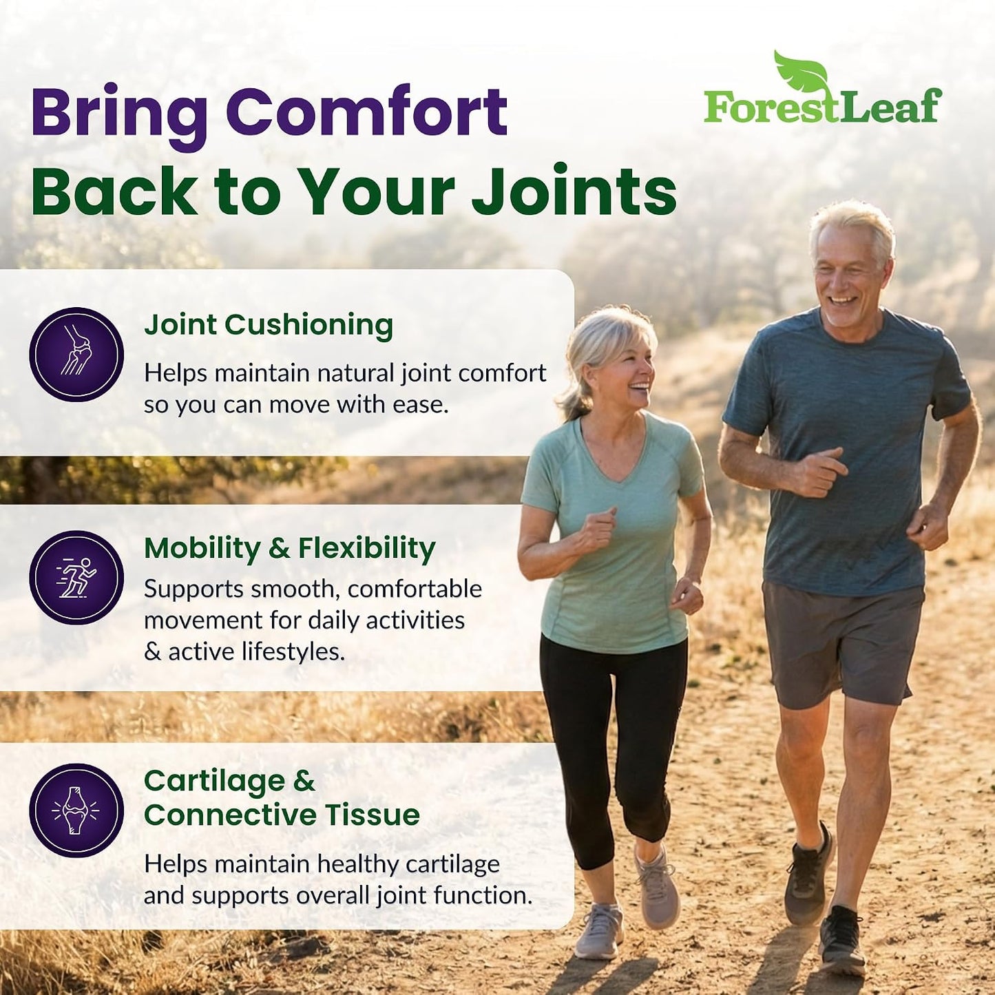 ForestLeaf Glucosamine Chondroitin MSM Joint Supplement Complex - 1200mg - 120 Caps