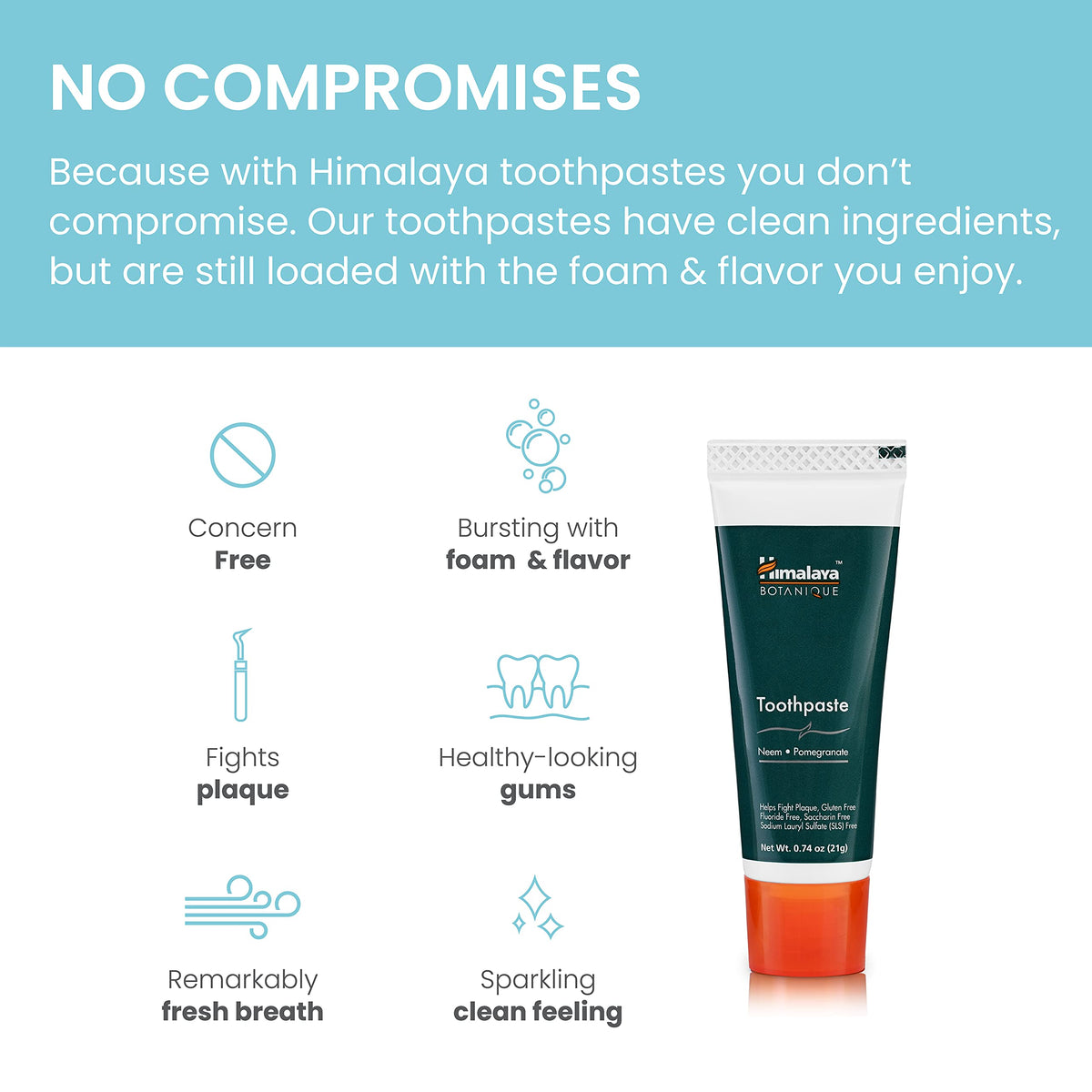 Himalaya Botanique Neem & Pomegranate Toothpaste, Mint, 5.29 oz, 2 Pack