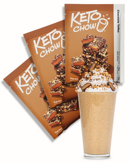 Keto Chow Chocolate Peanut Butter Meal Replacement Shake Powder, 3 Meals